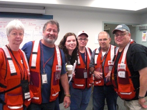 Client Casework team working on the Illinois flood relief operation